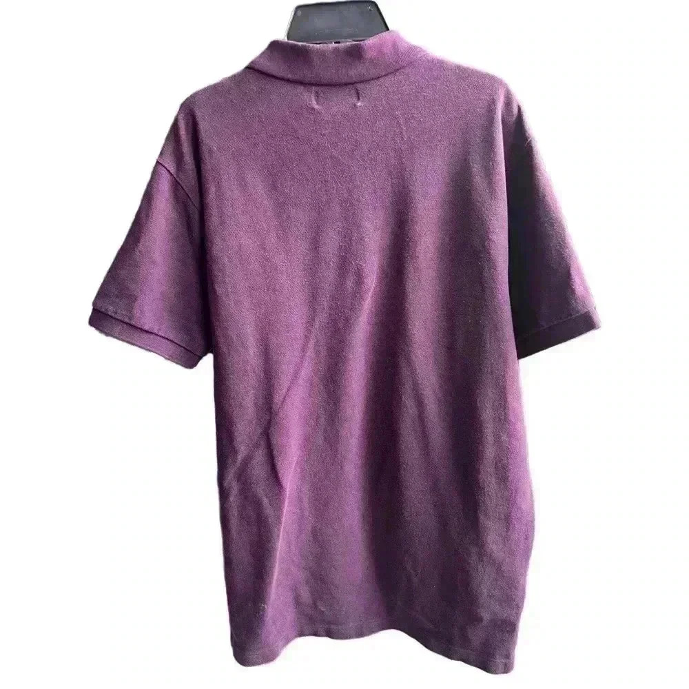 Vintage Ralph Lauren Polo Jeans Company Men’s Medium Shirt Purple Box Logo Flag - Picture 3 of 4